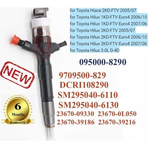 ORLTL 23670-09330 23670-0L050 23670-39186 23670-39216 DCRI108290 Diesel Injector 0950008290 SM295040-6110 For Toyota Hiace 2KD