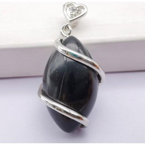Black Carnelian Stone Bead GEM Horse Eye Pendant Jewelry For Woman Gift S515