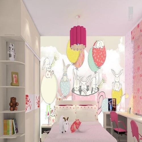 Custom 3d wallpaper modern bedroom wall decorative painting for kids room suitable for girls kids pink wall mural home decor
