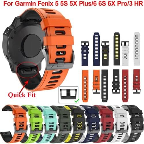 20 22 26MM Quick Fit Watchband Strap For Garmin Fenix 5 5S 5X 6X 6SPro Watch Silicone Easyfit Wrist Band Fenix6 Fenix 5 Bracelet