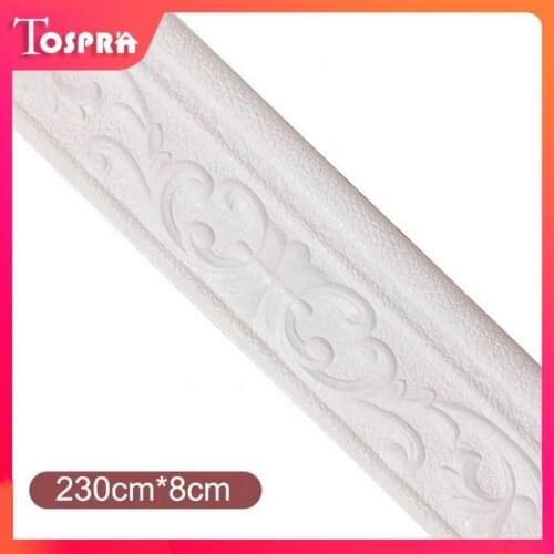 230cm 3D Foam Wall Stickers Self Adhesive Waterproof Baseboard Wallpaper Border Wall Sticker Living Room Bedroom Home Decor