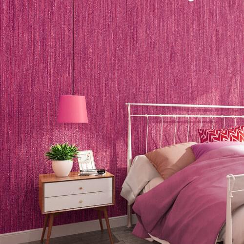 Modern Rose Red Violet Purple Wallpapers Thicken Solid Color Waterproof Wall Paper For Bedroom Living Room Shop Walls Decoration
