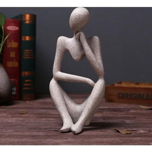 Figurine Office Home Decor New Resin European Style Abstract Thinker Statue Sculpture