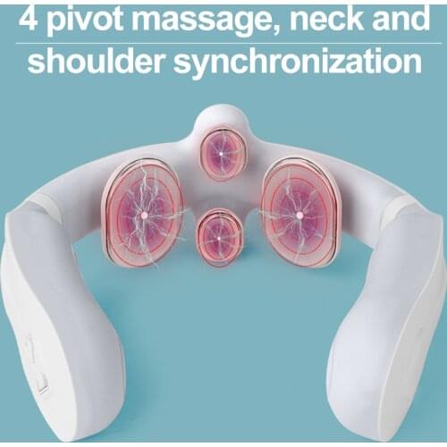 4 Head Smart Cervical Massager Magnetic Pulse Heating Neck Warming Moxibustion Instrument Back Neck Massager APP Control