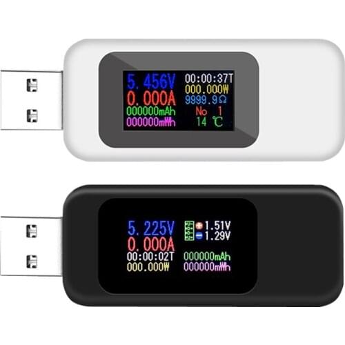 10 in 1 Type-C USB Tester Color Display 4-30V Voltage Meter Timing Ammeter Digital Monitor Cut-off Power Indicator Charger Test
