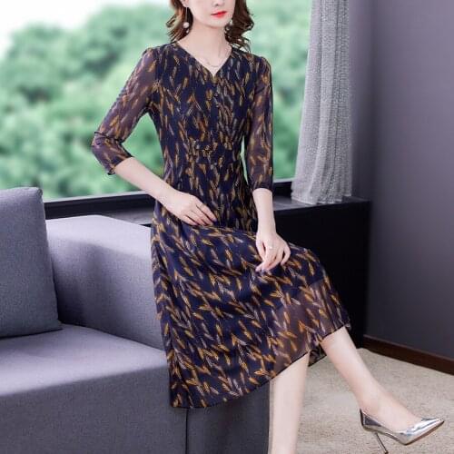 Vintage Floral Mesh Chiffon Beach Midi Dress 2021 Spring Autunm Casual 5XL Plus Size Dress Women Elegant Bodycon Party Vestidos