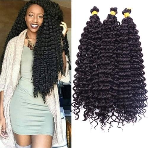 Fullstar Crochet Hair Black White Pure Color Heat Resistant Synthetic Curly Hair Crochet Braids Bohemian Hair for Daily Patry