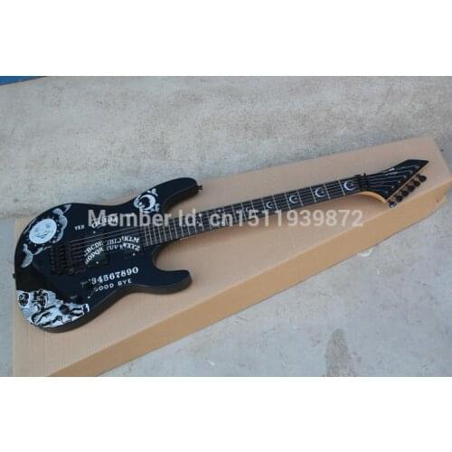 High quality Custom Shop Ebony KH-2 Kirk Hammett Ouija black Opera Guitar Ebony fingerboard Electric Guitar