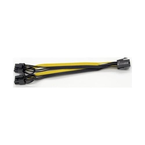 XT-XINTE 6P to 8P Graphics 6 pin Female to Double 6 +2 Pin Connect Cable 18AWG Cord for PC Computer