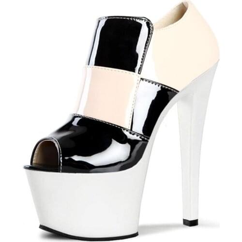 The new 17 cm high with round head thick shoes fashion sexy star fish mouth