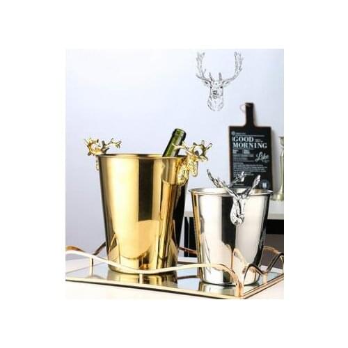 Gold/silver Ice Buckets and coolers whiskey shampine wine beer coolers bucket bar tools