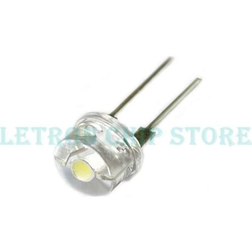 10PCS NEW F8 8mm 0.5W 3.0-3.2V Straw hat LED White Super bright LED lamp Wide Angle Transparent LED Lamp Strawhat LED