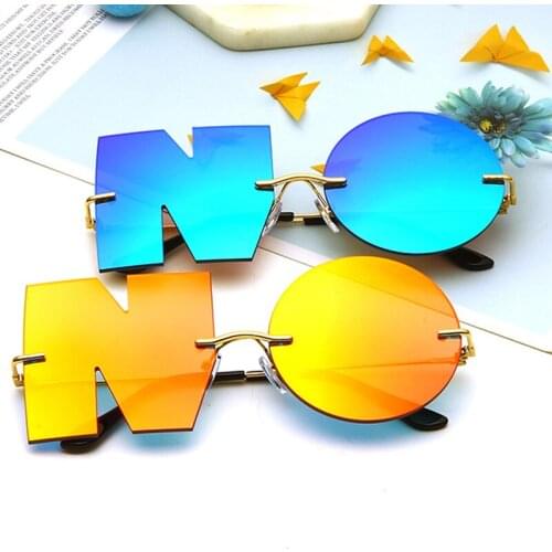 2020 Metal Rimless Sunglasses Woman New Fashion Sunglasses Woman Trend Personality Irregular Sunglasses Unisex UV400