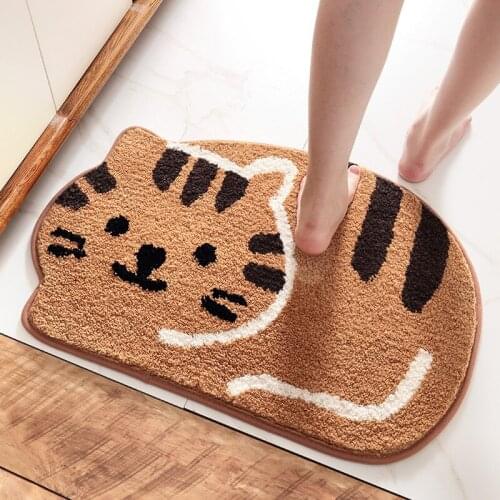 3D Cat Shape Floor Rug Cartoon Doormat for Entrance Door Irregular Carpet Living Bedroom Anti-slip Floor Mat Kitchen Bath Mat