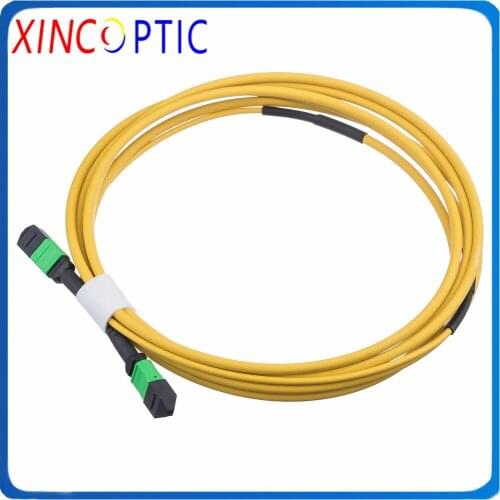 3Mtrs 24F MPO Female to MPO F SM Fiber Optic Patch Cord,Single Mode G657A,3M 3.0mm Yellow Mini Cable For 100G Optic Transceiver