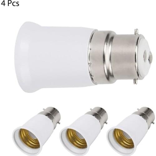 4Pcs Bayonet B22 to E27/E26 Screw Light Bulb Socket Base Cap Adapter Universal Light Lamp Converter Socket Change