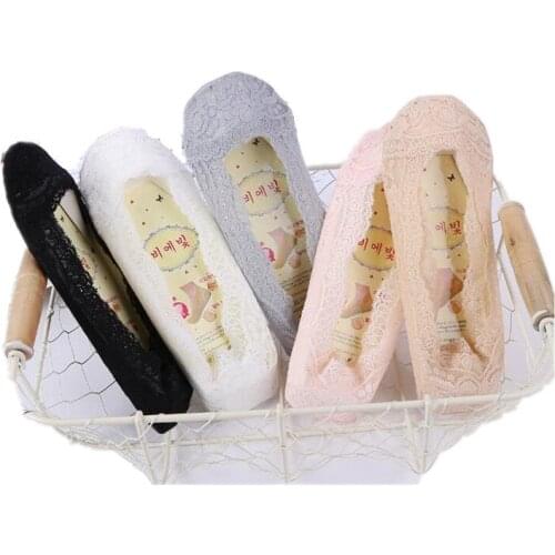5Pair Sexy Lace Socks Short Socks Women Summer Thin No Show Women Sock Slippers Casual Thin 3D Art Boat Socks Invisible Meias