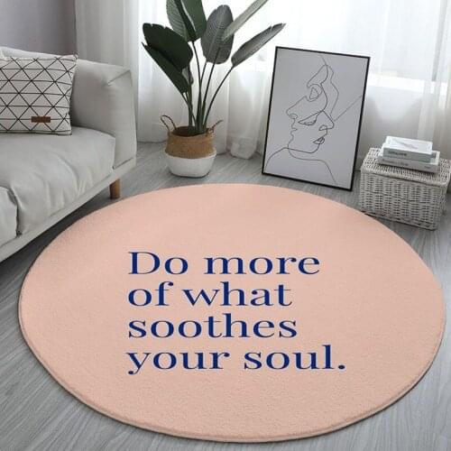 Abstract geometric floor mat luxury retro European floral round carpet carpet black floor mat restaurant decoration