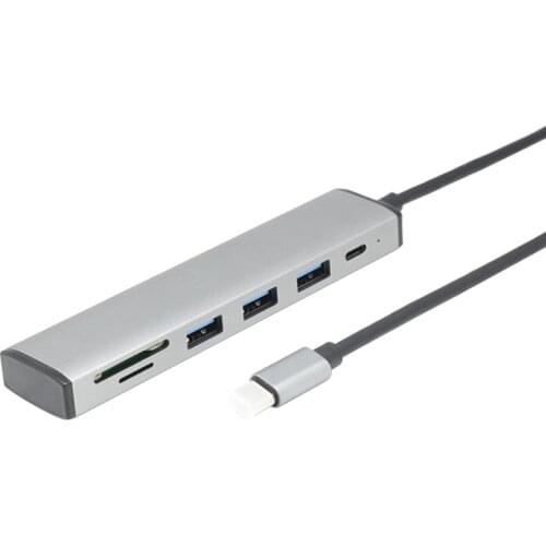 C-Type Hub Adapter, Six-In-One Docking Station, Used for Home Electronic Computer Accessories and Other C-Type Equipment