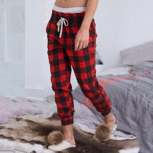 Vintage Plaid Printed Pants Casual Loose Womens Plaid Printed Christmas Pants Casual Pants Pajama Pants Harajuku Sweatpants