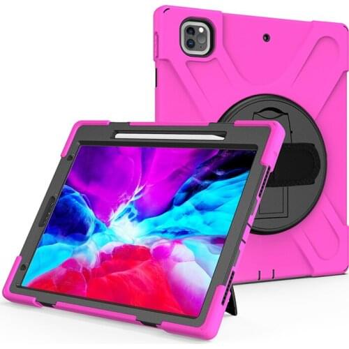 Kids Case for iPad Pro 12.9 2021 2020 Durable Silicone Cover with Wrist Strap and Pencil Slot for iPad Pro 12.9 2018+Pen