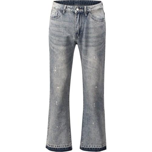 Flared Jeans Mens Relaxed Stretch Bell Bottom Fit Comfort Flared Retro Leg Denim Jeans