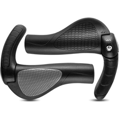 New Bicycle Ergonomics Grips MTB Road Bike Aluminum Alloy + Rubber Bar Ends Plugs Handlebar Grips Cycling Accessories