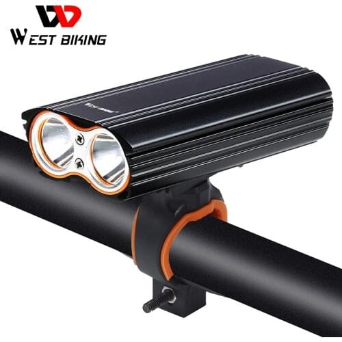 WEST BIKING MAX 2000LM Bike Light 2 XML-T6 LED Headlight Built-in 6000mAh Rechargeable Battery + 2 Handlebar Mount Bicycle Light