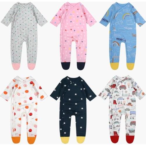Cotton Baby Girls Clothes 2021 Spring And Autumn Newborn Rompers For Boys Long Sleeve Infants Christmas Climbing Jumpsuit 0-12m