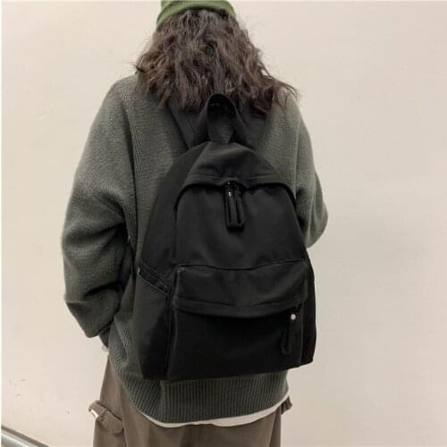 New Trend Female Canvas Backpack Fashion Women Backpack Solid Color Teenage Girls School Bags Student School Shoulder Bags