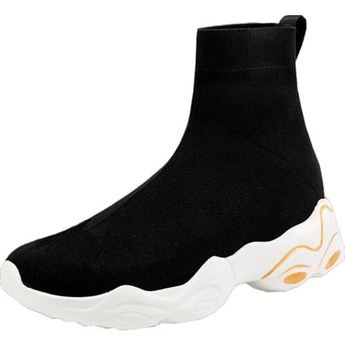 New Lovers Vulcanize Shoes Fashion Slip On Sock Shoes Female Mesh White Sneakers Flat Casual Tenis Feminino Plus Size 45