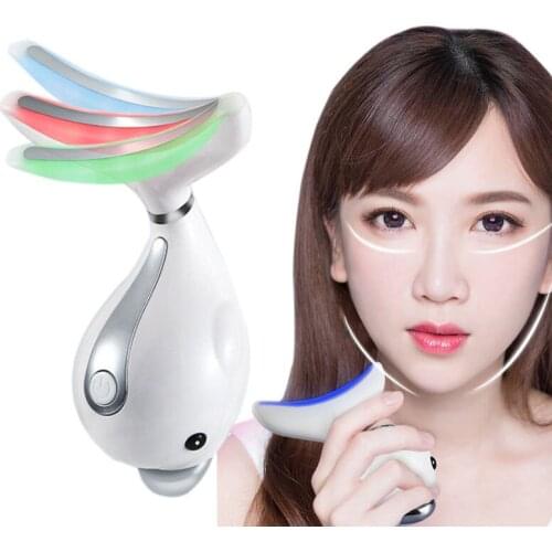 Neck Face Massager Reduce Wrinkles Ultrasonic Vibration Roller Beauty Products White USB Charging Skin Care Tool