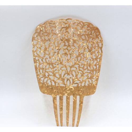 Moda popular pentes de cabelo largo tartaruga flor esculpida acrílico concha pentes para senhoras