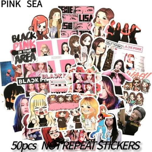 10/30/50Pcs/set Kpop Women Team Pink Girl Cartoon Stickers For DIY TOY Guitar Scrapbook Skateboard Snowboard Laptop Luggage
