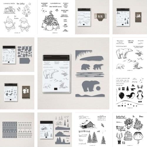 New Christmas Polar Bear Penguin Metal Cutting Dies Stamps Scrapbook Diary Decorationl Embossing Cut Dies Template DIY Handmade