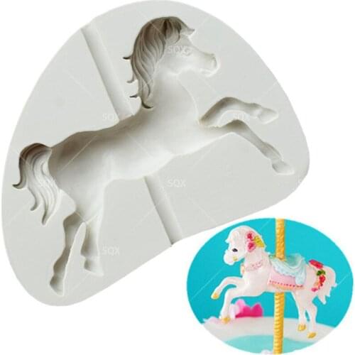 Carousel Shaped Silicone Fondant Mould Cake Decorating Baking Tools Kitchen Accessories SQ15182