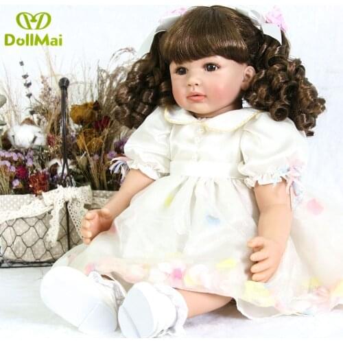 24"60cm silicone reborn baby dolls adorable Toddler Time Doll for girl princess real baby dolls child gift bebe reborn