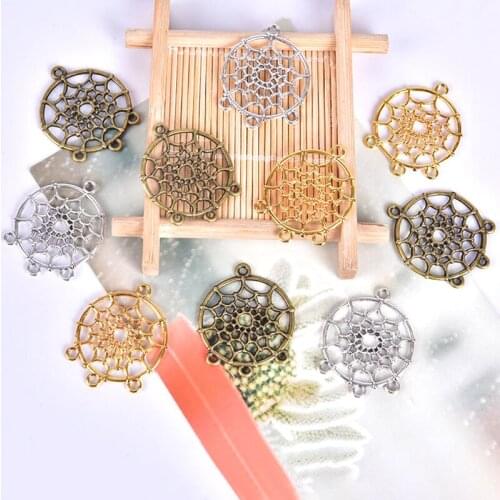 10Pcs Earring Connector Dreamcatcher Antique Bronze Color Earring Connector Charms Jewelry Accessories For Earring Making