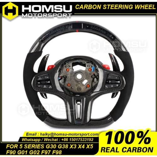 LED Racing Shift Light Carbon Fiber Custom Steering Wheels For bmw 3 Series M3 E90 E92 E93