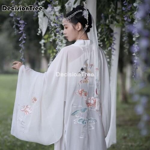 2021 traditional chinese hanfu coat women fairy dress ancient princess suit national stage folk dance costume hanfu cloak