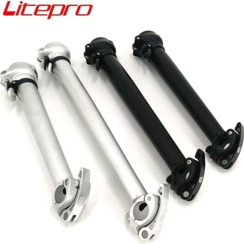 Litepro Folding Bike Stem 31cm 33cm 37cm 40cm 42cm Left Fold Aluminum Alloy Quick Release Stem Black Silver