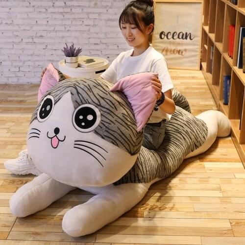 High Quality Large Cat Plush Toy Chi Chis Cat Stuffed Doll Soft Animal Dolls Cheese Cat Pillow Cushion Kids Girlfriends Gifts