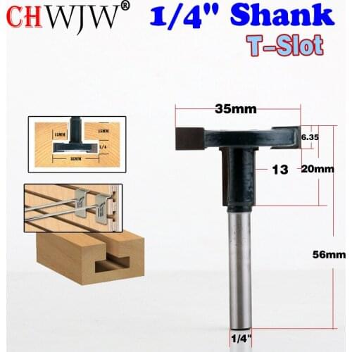 1pcs 1/4"Shank Top Quality T-Slot & T-Track Slotting Router Bit For Woodworking Chisel Cutter Wholesale Price - CHWJW