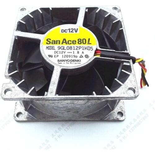 1pcs 9GL0812P1K05 8038 8CM 80 * 80 * 38MM high temperature fan metal fan 12V 1.8A