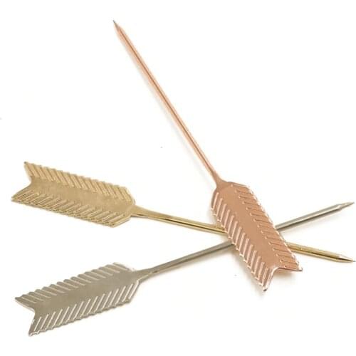 1Pcs Fruit Cocktail Pick Stick Stainless Steel Fruit Sticks Bar Tools Drink Stirring Sticks Martini Pick Party Bar Tool