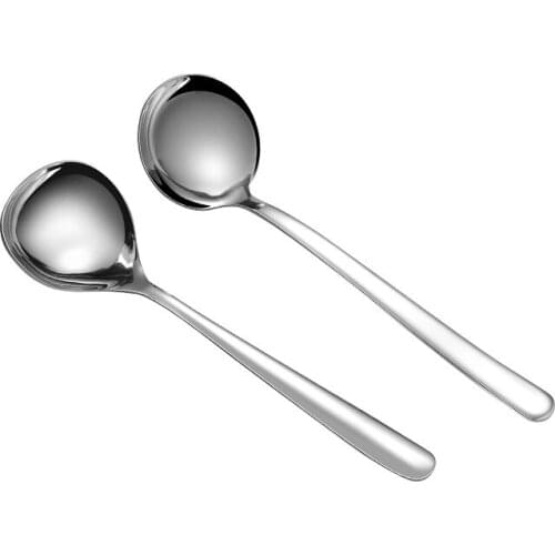 2pcs/set 304 Stainless Steel Drink Spoon Steel Ramen Spoon High Quality 304 Stainless Steel Creative Long Handle Soup Spoon