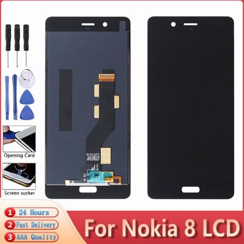 5.3" AAA Quality For Nokia 8 TA 1012 1004 1052 LCD Display Touch Screen Digitizer Assembly Free Tools For Nokia 8 N8 Display