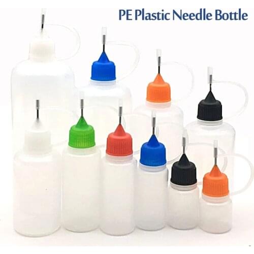 5Pcs 5/10/20/30/50/100/120ML Plastic Needle Tip Glue Bottles Empty Dropper Bottles Precision Tip Applicator Bottles for Glue