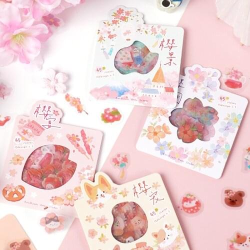 8packs/LOT cherry blossom time series stationery sticker Creative decoration DIY PVC sticker