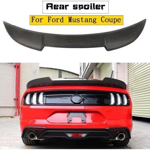 Car Spoiler Fit For Ford Mustang Coupe 2015-2019 High Quality Mustang Tail Wing Decoration Black Rear Trunk Spoiler Carbon Fiber